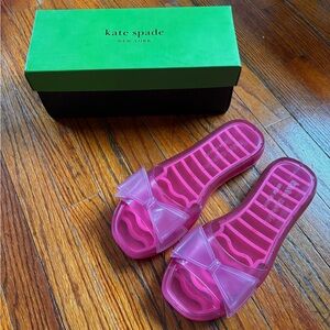Kate Spade Pink Tie the Knot Bow Slide Sandals